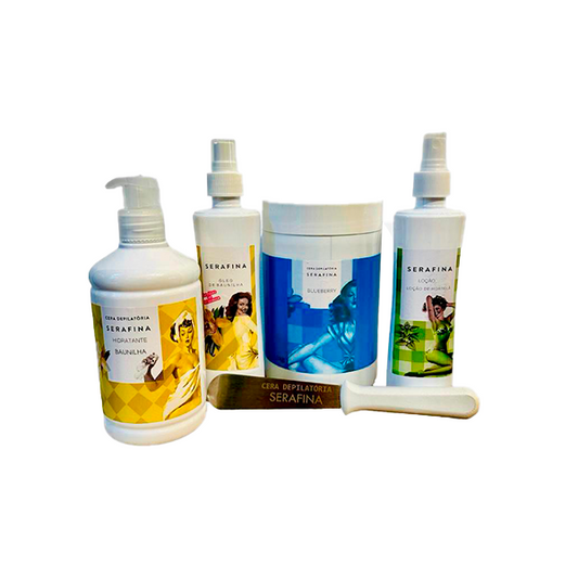 KIT ÁREAS GRANDES CERA EM POTE BLUEBERRY (STRIP WAX)