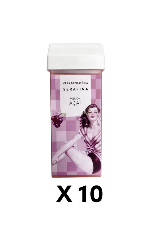 COMBO CERA DEPILATÓRIA ROLL-ON AÇAÍ 10 UNIDADES