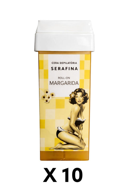 COMBO CERA DEPILATÓRIA ROLL-ON MARGARIDA 10 UNIDADES