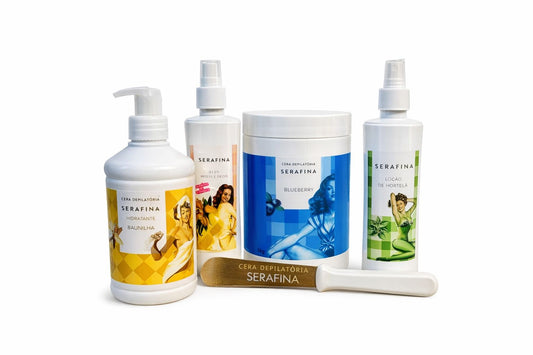 KIT ÁREAS GRANDES CERA EM POTE BLUEBERRY (STRIP WAX)